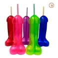 thumbnail image 1 of Juego de 10 Vasos Exóticos para Fiestas en Forma de Pene de 350 ML (Incluye Tapa y Popote), 1 of 3