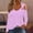 Pink, variant on Goodtrade8 Purple Winter Tops for Women Cold Shoulder Casual Solid Color Long Sleeve V-Neck Shirt Winter for Women