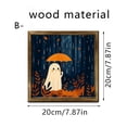 thumbnail image 3 of Dreisshy Art Framed Wall Artwork, Funny Spooky Wall Art Vintage Decoration for Rustic Farmhouse, Cute Ghosts Prints for Bedroom Halloween Decor, I, 3 of 7