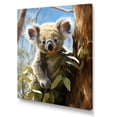 thumbnail image 2 of Designart "Observing Koala amidst Eucalyptus Trees I" Animals Canvas Wall Art - Traditional Grey Koala Entryway Wall Art, 2 of 6