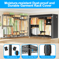 thumbnail image 5 of Ulif E13C Heavy Duty Closet Organizer System，Freestanding Clothing Racks for Hanging Clothes，Adjustable Garment Rack 63" W x 16" D x 77" H Hold 960 lbs，Black Clothing Rack with Black Dustproof Cover, 5 of 11