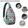 thumbnail image 4 of Hippie Tribal Style Sling Backpack Lightweight Crossbody Bag for Travel, Vintage Ink Pattern Shoulder Daypack, 4 of 6