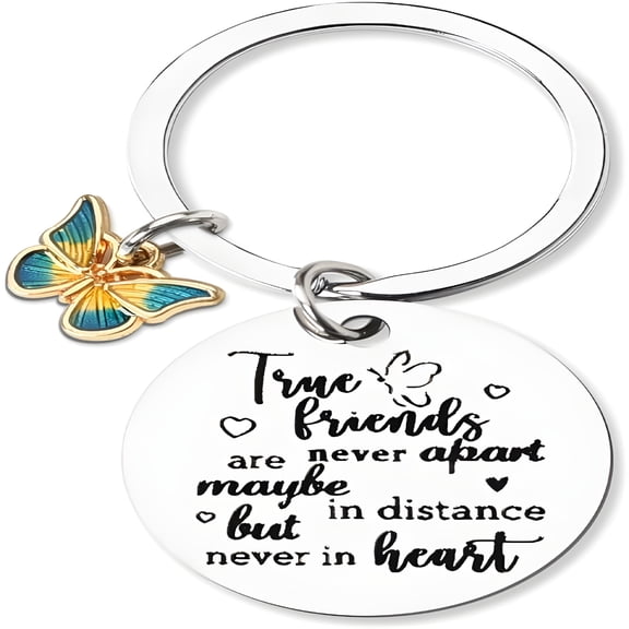 DESIGNICE Best Friends Birthday Gifts for Women Bestie True Friends Are Never Apart Keychain for Sister Friendship Gift for Girls Bestie Long Distance Relationship Gifts for Friend Going Away Gifts