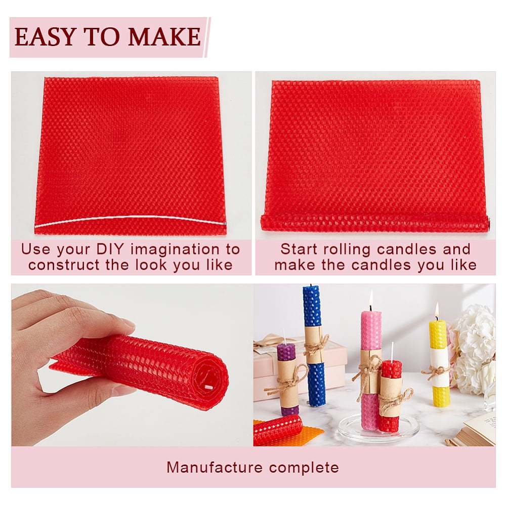 63Pcs/Set Beeswax Candle Making Kit 6-Color Beeswax Sheets for Candle Making DIY Beewax Candle Rolling Kit Beeswax Sheets