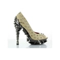 thumbnail image 2 of Hades Shoes H-Talon Open toe thundra PU pump with metal spikes 6 heel Pump 8 / Black, 2 of 2