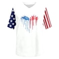 thumbnail image 4 of WAYUTE Women'S T-Shirts Stripes & Stars Pattern Heart Print V Neck Short Sleeve Celebrate America'S 250Th Anniversary For 4Th Of July Travel Party Soft Tees,White,M, 4 of 4