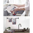 thumbnail image 5 of Independence Day Gnomes Kitchen Dish Towels for Drying Dishes Set of 3, Red Blue Floral Gray Wood Waffle Weave Microfiber Hand Tea Bathroom Towels Quick Dry & Absorbent Towel 12x12, 5 of 7