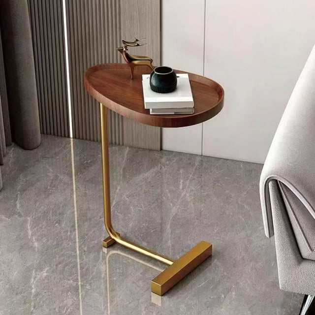 Couch Side Tables That Slide Under, Snack Side Tables C Shaped End Table For Couch C Shaped Side Table Wood Grain Small Bedside Tables For Sofa, Hotel, Living Room,