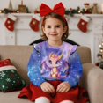 thumbnail image 2 of Uorisanigo Toddler Sweatshirt Girls Ruffle Sleeve Sweatshirts Long Sleeve Shirts Crewneck Purple Cartoon Dragon Pullover Tops for Playtime & Outings (2T-3T)​, 2 of 7