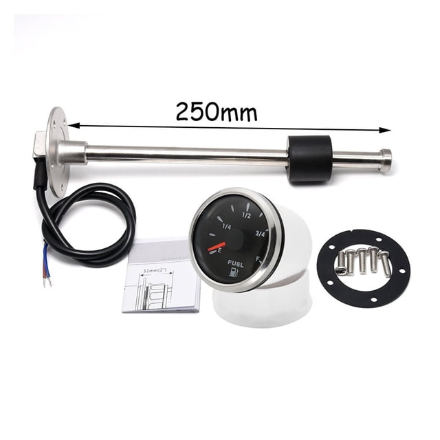 Car Boat Fuel Level Sensor For 0~190 Ohm Fuel Level Gauge With 7 Color LED 150-600mm Fuel Sending Unit Oil Tank Level Indicator ,Easy Setup
