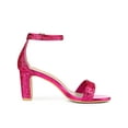 thumbnail image 3 of BLISSFUL STEP Women's Shoes Glitter Ankle Strap Block Heel Prom Sandals Hot Pink 8.5, 3 of 7