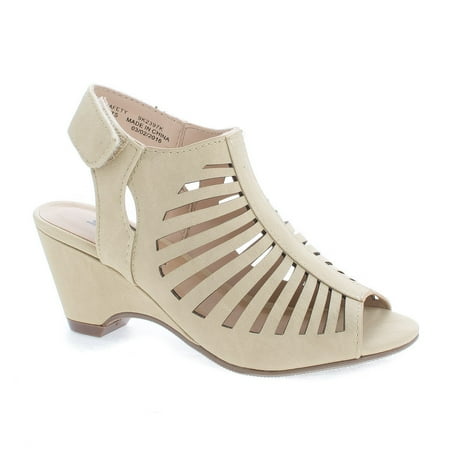 - ShakeIIH by Soda, Children's Girl Peep Toe Caged Velcro Sling Back Wedges Sandals