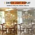 thumbnail image 4 of KPIBEST Gold Crystal Candle Chandelier Pendant Flushmount Ceiling Light Modern Lighting Fixture for Bedroom Hallway Bar Kitchen, 4 of 16