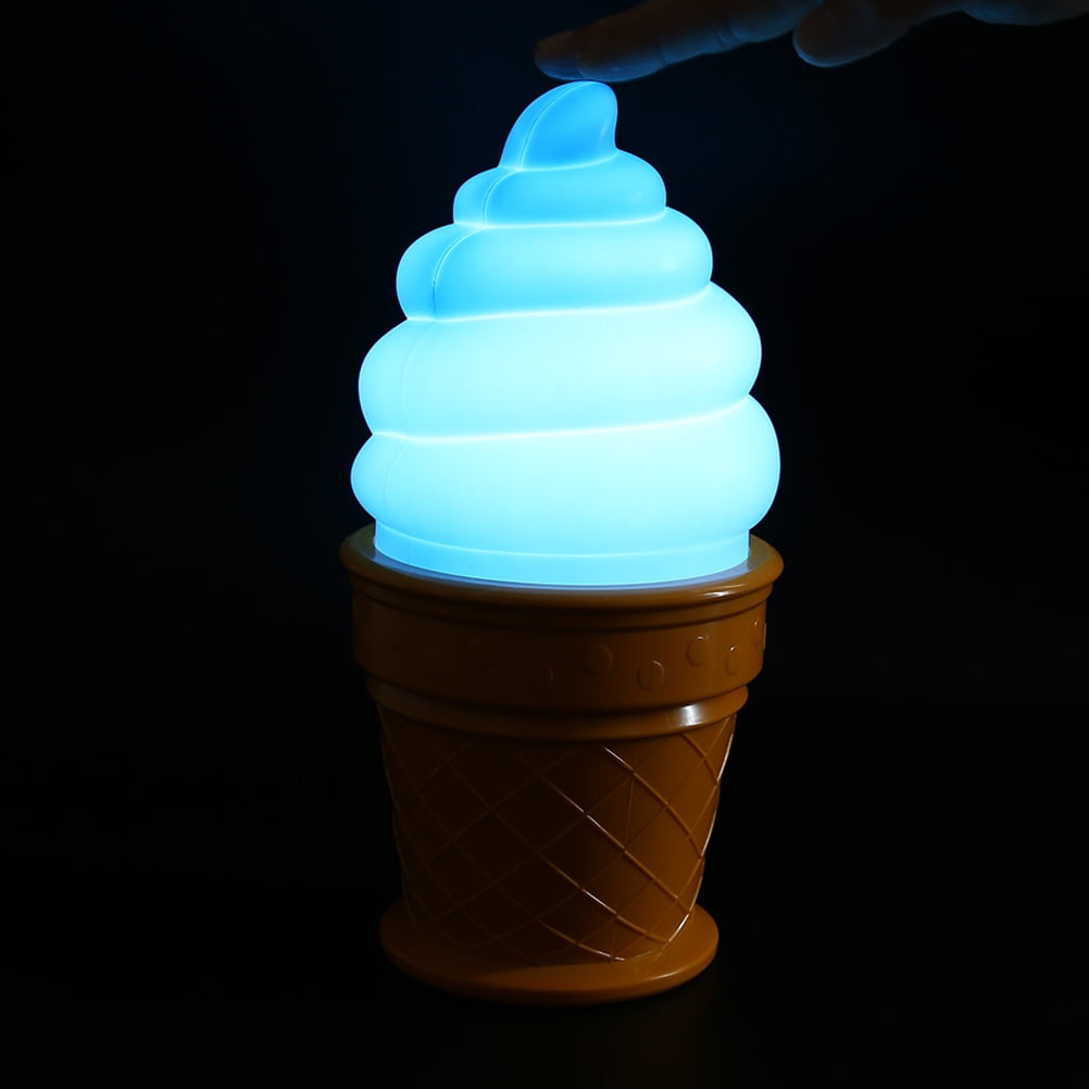 Ice Cream Desk Table LED Lamp Cone Shaped Night Light Kid Child Bedroom Decor SU 