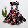 thumbnail image 2 of Jupe Princesse Élégante pour Filles Robe Imprimée Fleurs Adorable Bandeau Costume Décontracté, 2 of 6
