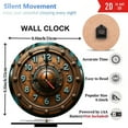 thumbnail image 3 of Steampunk Style Wall Clock Vintage Copper Clock 10-Inch Silent Wooden Wall Clock, Battery Operated (AA Batteries Not Included), Artistic Home Decor, 3 of 7