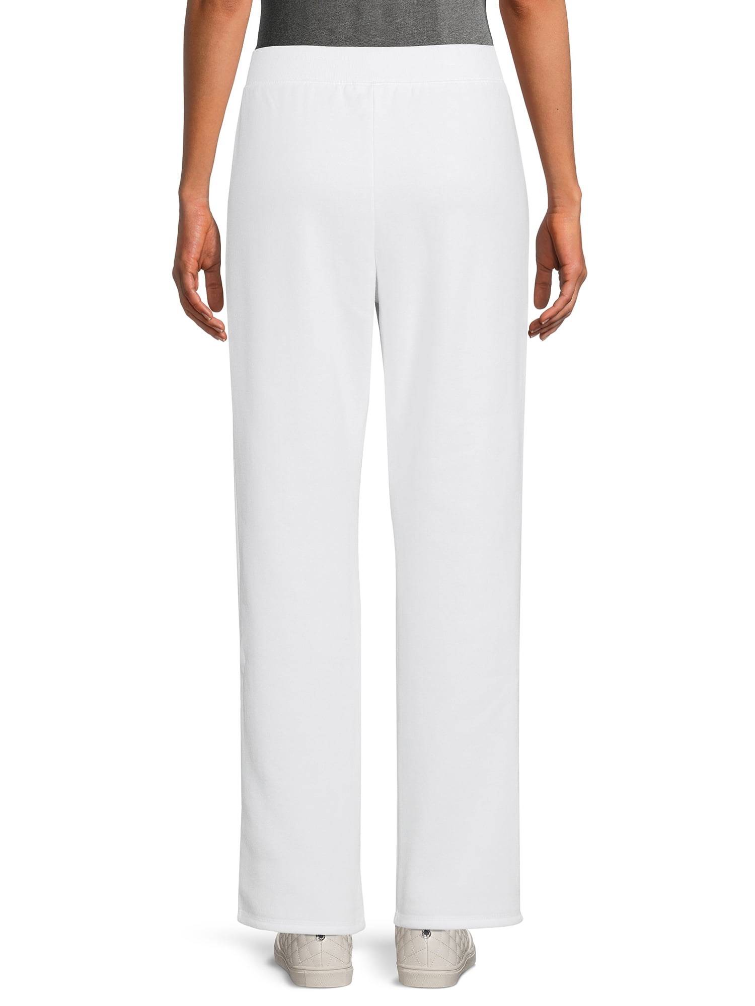 Time & Tru Women's Fleece Straight Leg Pants with Pockets
