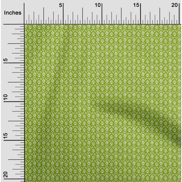 oneOone Georgette Viscose Green Fabric Geometric Bandhani Sewing Material Print Fabric By The Yard 42 Inches Wide