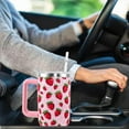 thumbnail image 5 of Strawberry Cup 40 OZ Tumbler with Handle and Straw Lid Leak Proof - Strawberry Travel Coffee Mug with Handle Insulated for Hot Cold Ice - Birthday Gifts for Women Stainless Steel Cup, 5 of 5