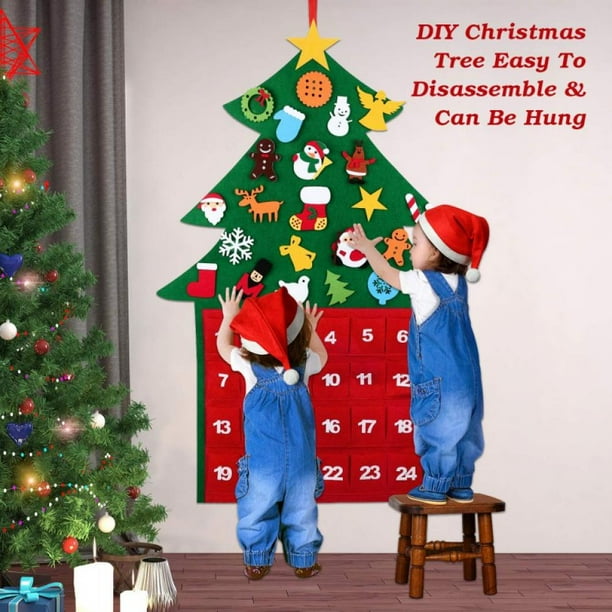 Felt Calendar Christmas Tree Diy Christmas Tree Ornament Children Christmas New Year Gift For Home Office Wall Door Decoration - Walmart.com