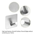 thumbnail image 5 of Uxcell Self Adhesive Hooks, 304 Stainless Steel Sticky Hooks Wall Hanger, Silver Tone 2 Pack, 5 of 6