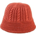 thumbnail image 5 of CoCopeaunts Women Bucket Hat Winter Thickness Fashion Knit Cloche Hat Solid Color Warm Crochet Cap for Outdoor Sport Walking, 5 of 8