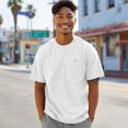 thumbnail image 3 of Dalix Lil Smile Heavy Cotton Short Sleeve Summer Tee Mens in White 2XL XX-Large, 3 of 5