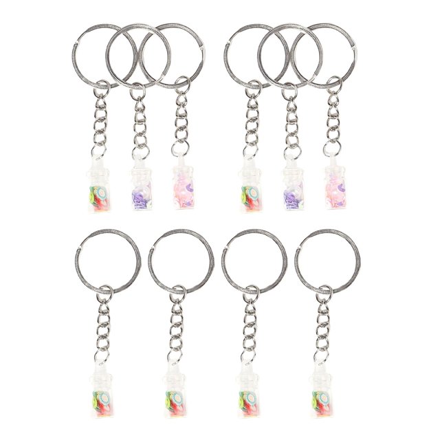 10 Uds Botella llaveros colgantes Zulema decoración colgante anillo regalos suministros de bricolaje Taza