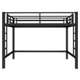 thumbnail image 5 of Leumius Queen Size Metal Loft Bed Frame, Loft Bed with Easy Climbing Ladder and Guardrails for Kids Teens Adults Black, 5 of 9