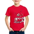 thumbnail image 2 of BOOMNY Toddler Boys Tee Shirts Short Sleeve Cartoon Fire Engine Printed Tshirt For Boys Soft Breathable Summer Shirt Tops Lovely Child's Dailywear, 2 of 3