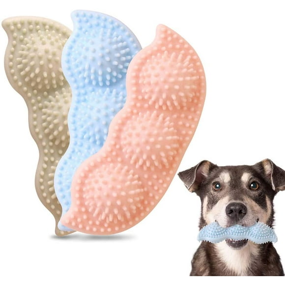 3Pack Puppy Rubber Chew Toys Puppy Teething Toys 2-8 Months Puppy Relieve Itching and Teeth Cleaning Dog Toys.