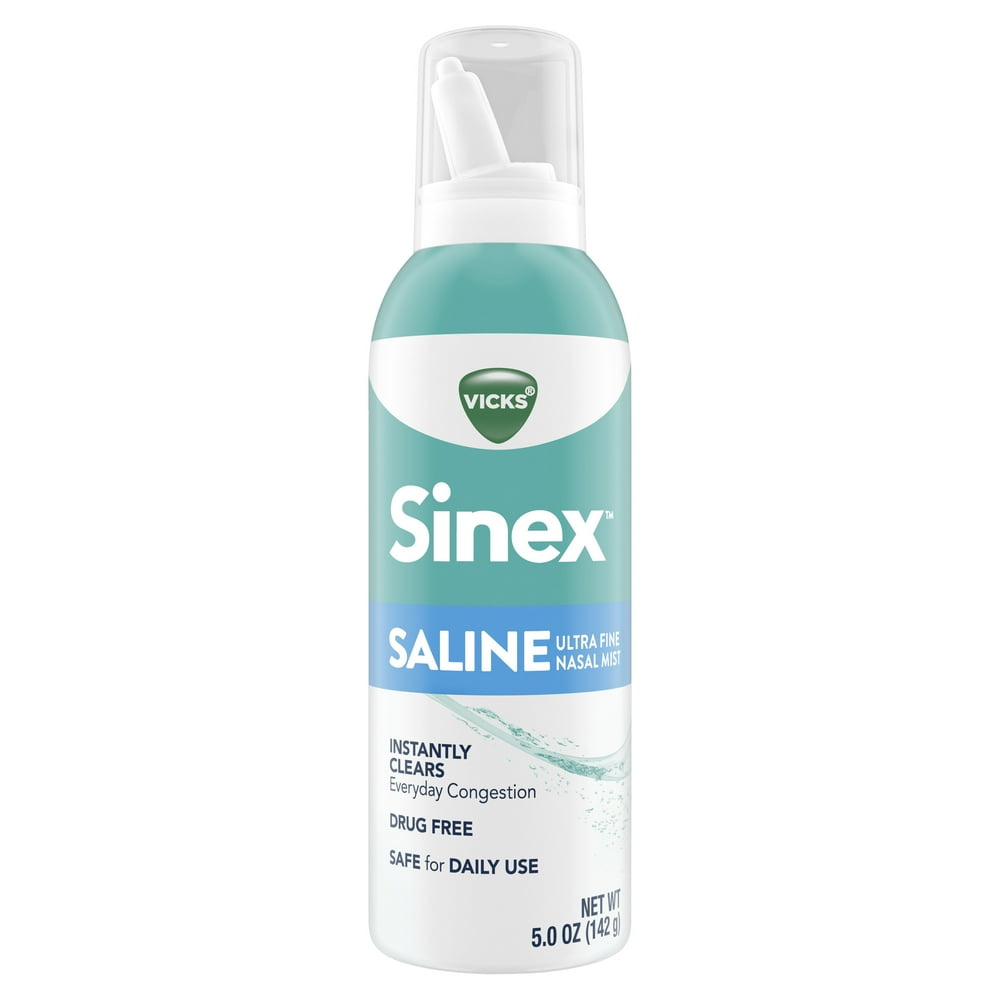 Vicks Sinex Saline Fine Nasal Spray Daily Decongestant, 5.0 fl oz
