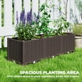 thumbnail image 4 of Outsunny Plastic Garden Bed w/Drainage Holes, 47.2" x 15.7" x 14.6", Brown, 4 of 9