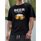 thumbnail image 1 of Interesting Sentence BEER Is Calling Print T-shirt For Men, Casual Short Sleeve T-shirt For Summer, 1 of 5