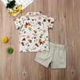 thumbnail image 6 of Toddler Baby Boys Alpaca Shorts Set Short Sleeve Button Down Shirt + Shorts Pants 2 Pieces Infant Summer Clothes Outfits, 6 of 6