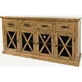thumbnail image 2 of Jofran Telluride 70" Rustic Distressed Pine Four Drawer Sideboard Buffet Server, 2 of 6