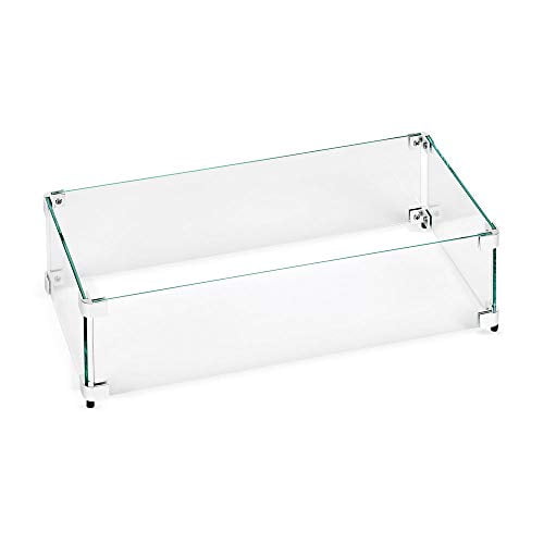 American Fireglass Tempered Glass Flame Guard for 30" X 10" Drop-in Fire Pit Pan