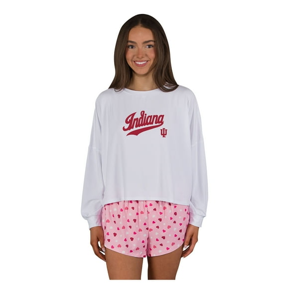 Women's Concepts Sport Indiana Hoosiers Lyric Knit Long Sleeve Top & Short Set