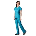 thumbnail image 1 of Maevn Eon Women's V-Neck Pocket Top & Full Elastic Zipper Pocket Cargo Pant Scrub Set, 1 of 5