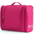 thumbnail image 2 of tzyudk Portable Hook Toiletry Bag Travel Cosmetic Storage Bag Cosmetic Bag Large Capacity Three-open Cosmetic Bag Affordable Useful Hot Pink Oxford Cloth, 2 of 6