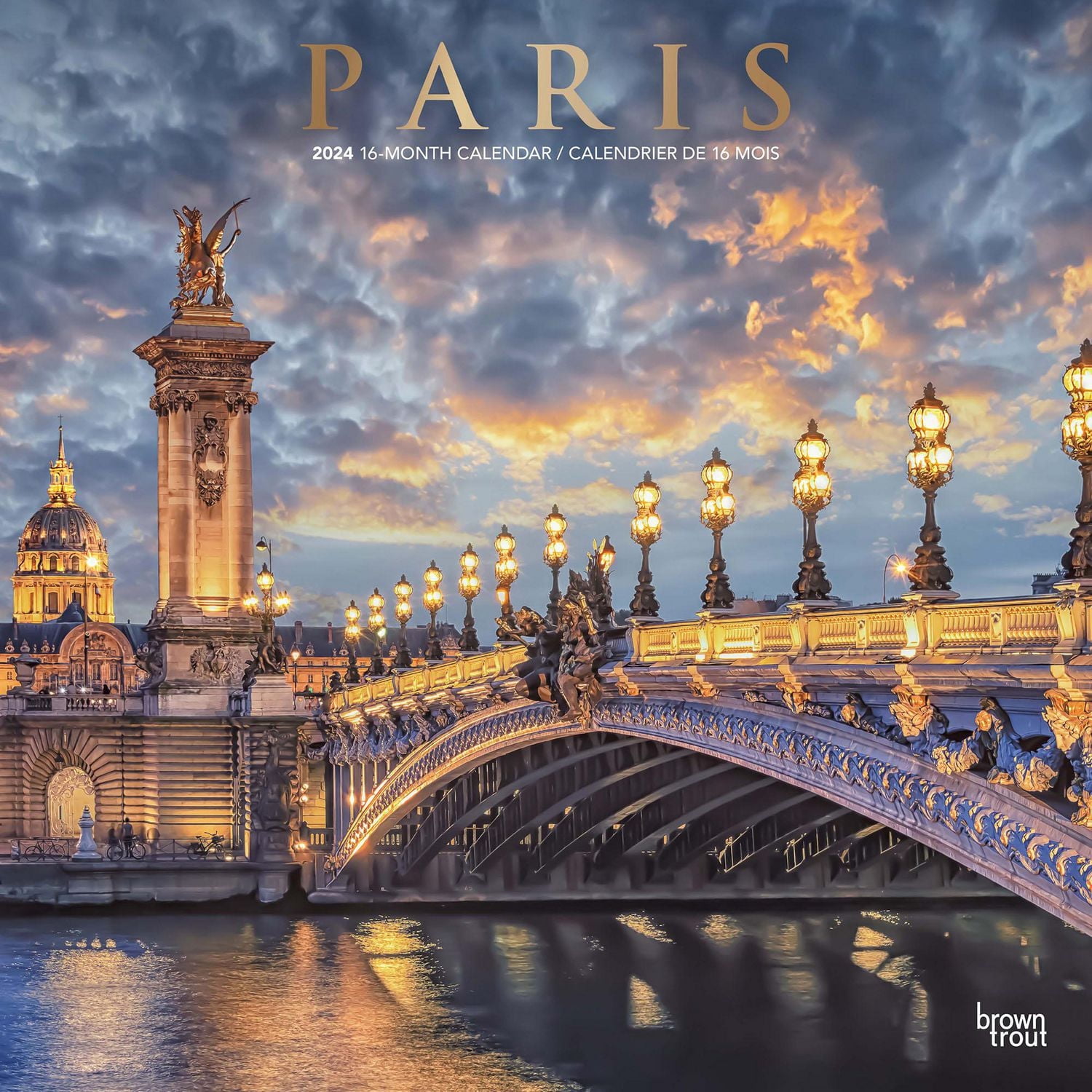 BrownTrout Paris 2024 12x24 Inch Square Wall Calendar, 9781975464486