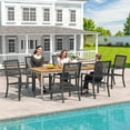 thumbnail image 2 of AECOJOY Outdoor Patio Metal Dining Chairs, Stackable Arm Chairs-Iron Frame-Set of 4-Black, 2 of 9