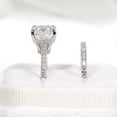 thumbnail image 4 of Silver & Stone Jewels 2 Ct Cushion Cubic Zirconia Bridal Set Engagement Ring 14k White Gold Plated, 4 of 5