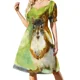 thumbnail image 2 of Vestido de manga corta de corteza de pino en Bretaña, vestidos de moda para mujer, vestidos de noche para mujer, 2 of 7