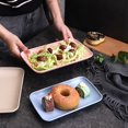 thumbnail image 3 of Queroig Serving Plate Food Grade Stackable Plastic Nordic Style Table Snack Serving Plate Dessert Tray Home Supplies, 3 of 7
