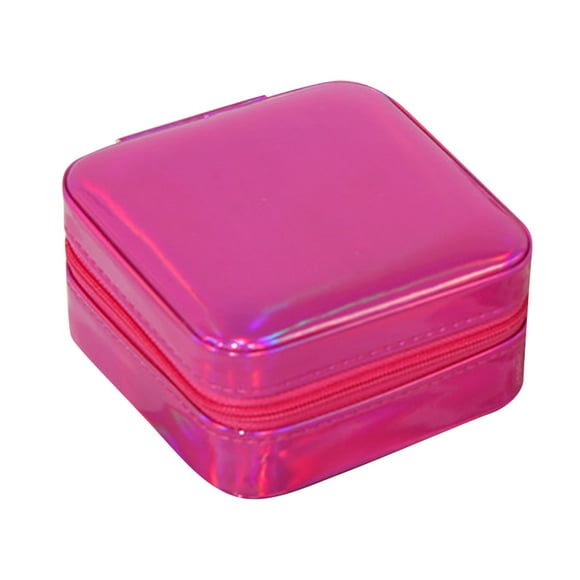 Caja organizadora de joyas de viaje de cuero sintético, pequeña y portátil, para collares, pendientes y anillos; regalo para mujeres y niñas, ideal para el Día de la Madre o un cumpleaños