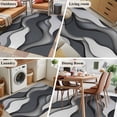 thumbnail image 5 of 4'x6' Area Rugs, Black Grey Ombre Indoor Outdoor Area Rug for Living Room Bedroom, Geometric Abstract Modern Moire Art Washable Bathroom Rugs Kitchen Floor Carpet Mats Home Decor Aesthetic, 5 of 8