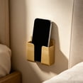 thumbnail image 3 of 2 Pcs Wall Mounted Phone Holder, Wall Mounted Phone Holder with Adhesive, No-Drill Phone Stand for Charging, Built-in Cable Slot, Phone Holder for Bathroom, Bedroom, Kitchen, RV, 3 of 5