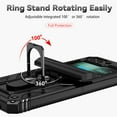 thumbnail image 6 of for Samsung Galaxy Z Flip 7 Rugged Case with Lens Sliding Camera Cover, Ring Holder Kickstand, TPU Bumper Drop Proof Durable Military Grade Protective Cover for Samsung Galaxy Z Flip 7, Black, 6 of 11