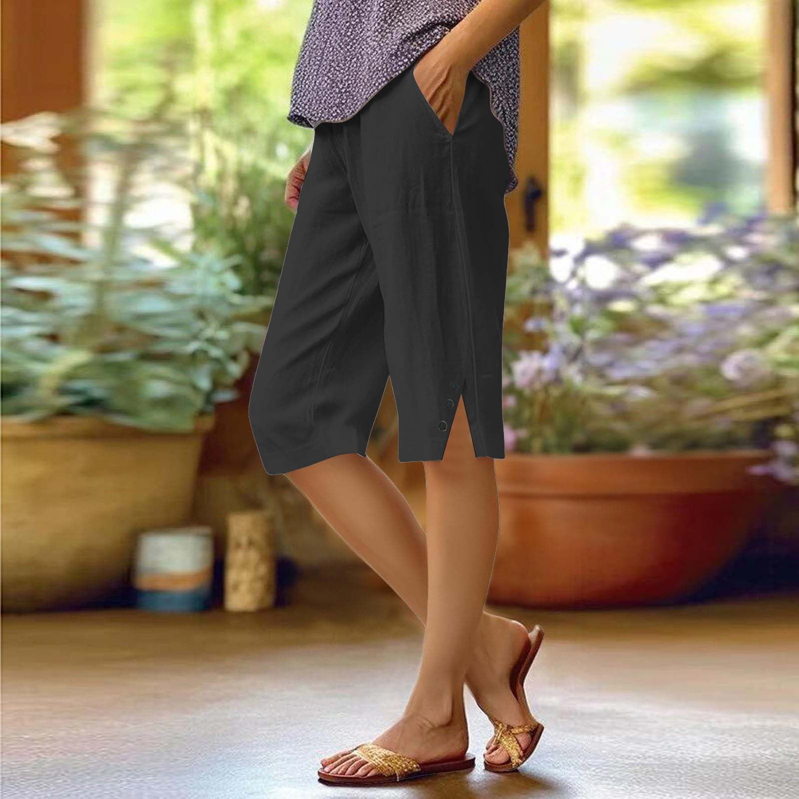 Shorts For Women Women's Fashionable Casual Slit With Pocket